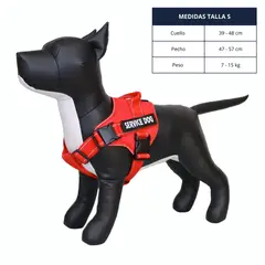 GENERICO - ARNÉS PARA PERROS DE SERVICIO SIN TIRO COLOR ROJO TALLA S