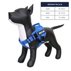GENERICO - ARNÉS PARA PERROS DE SERVICIO EXTRA DOBLE COLOR AZUL TALLA M