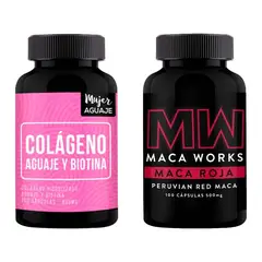 MACA WORKS - Colágeno, Aguaje & Biotina Cápsulas + Maca Roja Cápsulas