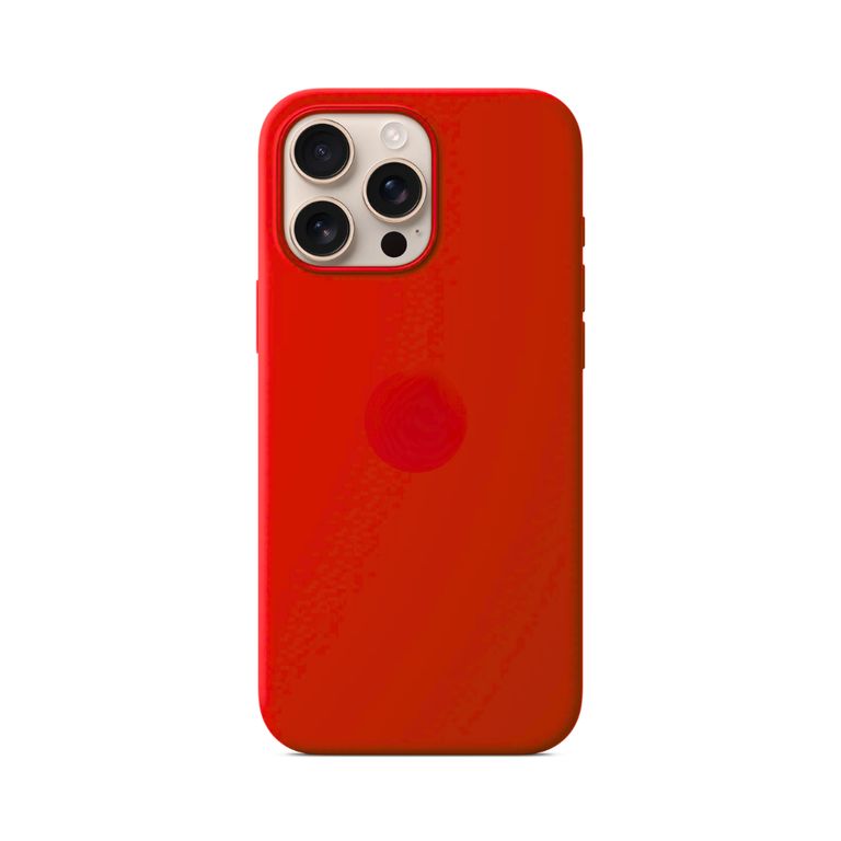 Case para Iphone 15 Pro con logo, protector de silicona color rojo