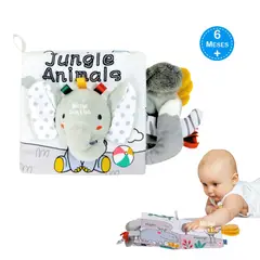 BABY - Libro Sensorial 3D para Bebés con Texturas y Sonido ELEFANTE