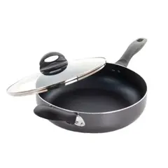 OSTER - Sartén Oster® Antiadherente 4.7L con Tapa CLAIRBORNE Gris 75665 02