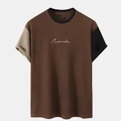 YANSUS - Polo Hombre Tricolor Camello Beige Negro