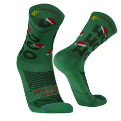 SILVERA NANOTECH - Medias navideñas mujer hombre deportivas de compresión running ciclismo tenis padel Navidad HOHOHO