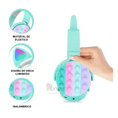 GENERICO - Auriculares Diseño de Gatito Verde Agua Y+Ligas de Regalo