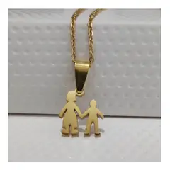 OEM - Collar Mujer Dije Mini Mama con Niño Fino Acero Inoxidable 316L