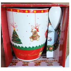 GENERICO - Taza Menaje Navideña Con cucharita