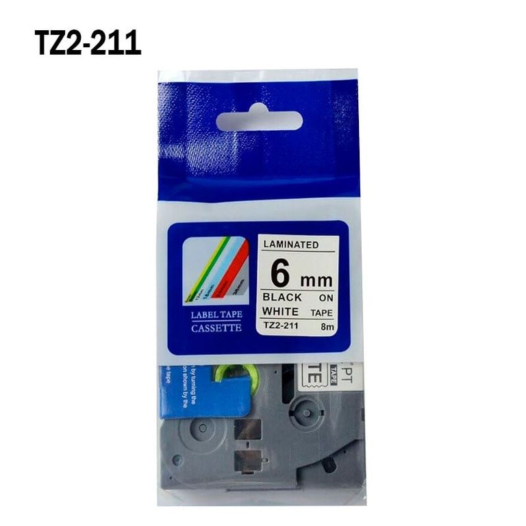 TZ2-211 Cinta Para Rotuladora Brother 18mm x 8m TZE-211