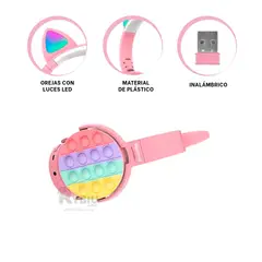 GENERICO - Headphones Minimalistas en Color Rosado Y+Gift Stickers