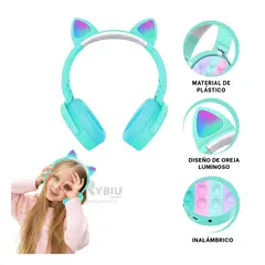 GENERICO - Auriculares Versatil Verde Agua Y+Regalo Ligas para Peinar
