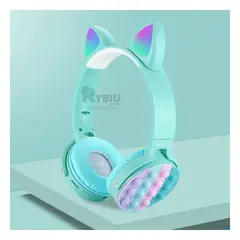 GENERICO - Headphones de Orejuelas Gatunas Verde Agua Y+Gift MiniAgenda