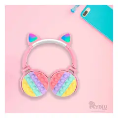 GENERICO - Audifonos con Oidos de Felino Rosado Y+Regalo Agendita