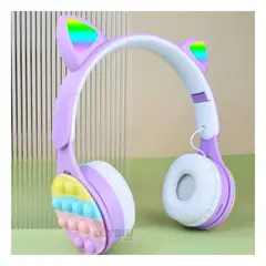 GENERICO - Audifonos Ergonomicos de Gato en Lila Y+Papel de Regalo