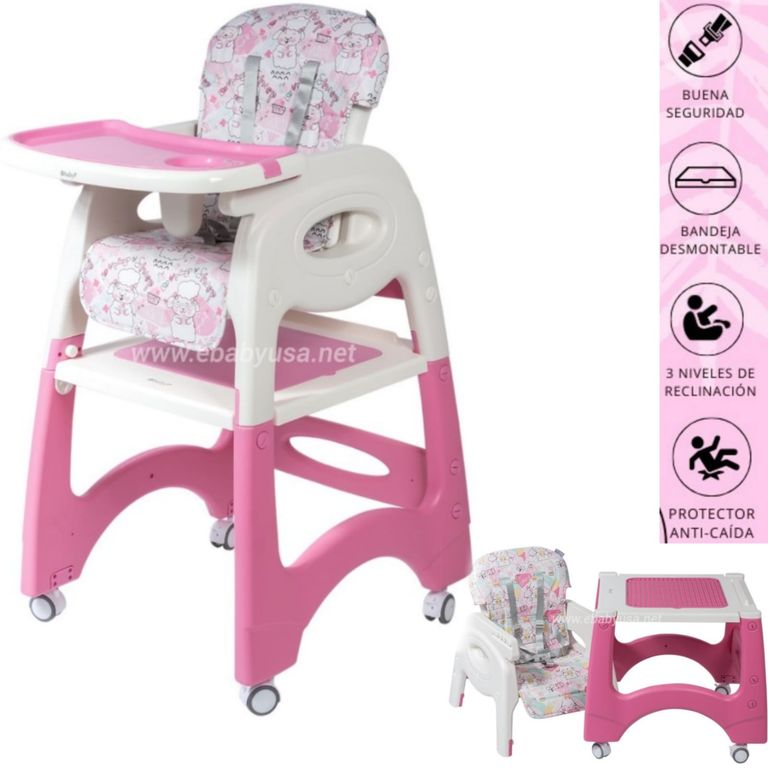 Silla de comer Escritorio y con Ruedas LARA ROSA UNICORNIO