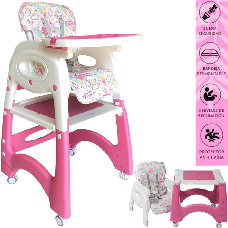 Silla de comer Escritorio y con Ruedas LARA ROSADO