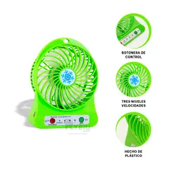 GENERICO - Ventiladora Versatil de Mano Verde Y+Ligas de Regalo