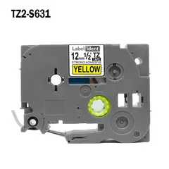 GENERICO - TZ2-S631 Cinta Compatible Brother fondo Amarillo 12mm X 8m TZE-S631