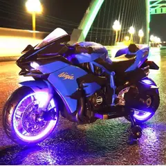 GENERICO - Motos para niños - Modelo Ninja Kawasaki ZX AZUL