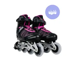 GENERICO - PATIN para niña Negro con ROSADO 34-37