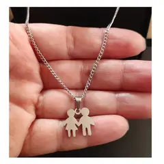 OEM - Collar Mujer Dije Mini Niña y Niño Fino Acero Inoxidable 316L