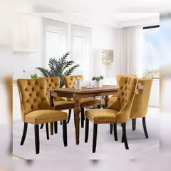 DMUEBLES - DM Comedor 6 sillas Italy Natural - Mostaza