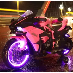 GENERICO - Motos para niños - Modelo Ninja Kawasaki ZX ROSADO
