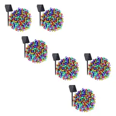 GENERICO - Luces Navideñas con Panel Solar de Colores 10mts - 06 Unidades