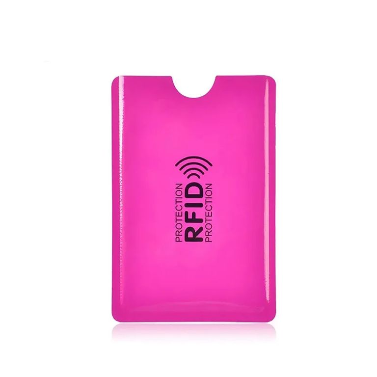 Funda Protectora Tarjeta Crédito RFID Anti robo Pack 10 Piezas Rosado