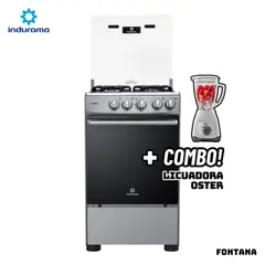 INDURAMA - COCINA DE PIE A GAS 4 HORNILLAS - FONTANA + LICUADORA OSTER BLANCA