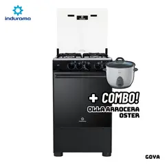 INDURAMA - COCINA DE PIE A GAS 4 HORNILLAS - GOYA + ARROCERA OSTER BLANCA