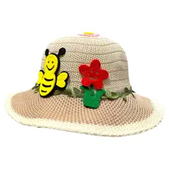 GENERICO - Hermoso Sombrero de Niña de Abeja Gorro Sol Redondo Verano Beige
