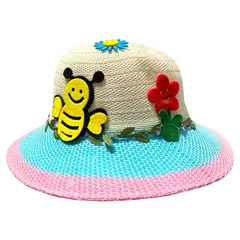 GENERICO - Hermoso Sombrero de Niña de Abeja Gorro Sol Redondo Verano Celeste