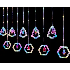 GENERICO - Luces cortina de navidad diseño figuras navideñas - Tono multicolor