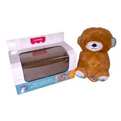 GENERICO - Peluche Nutria respira con luces color marrón