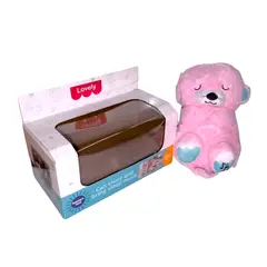 GENERICO - Peluche Nutria respira con luces color Rosado