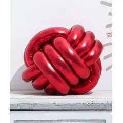 GENERICO - Cojín nudo en color rojo metálico