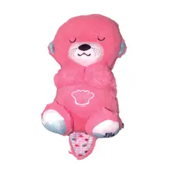 GENERICO - Peluche Nutria respira con luces color Rosa fuerte