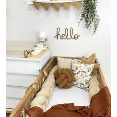 GENERICO - Protector de cuna trenzado 2 metros Beige