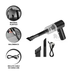 GENERICO - Mini Aspirador para Casa en Negro Y+Regalo Ligas para Peinar