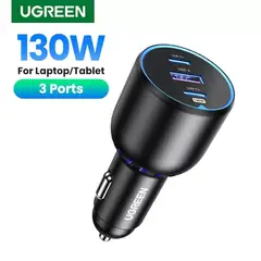 UGREEN - Cargador de Auto 130W Fast Charge 3 Puertos