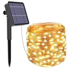 GENERICO - LUCES NAVIDEÑAS CON PANEL SOLAR AHORRATIVO 10 METROS