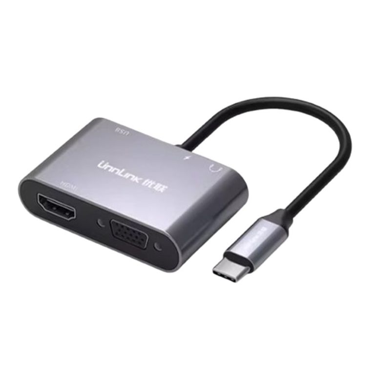 Adaptador Hdmi Vga Laptop USB-C Video PC OTG 55w Carga
