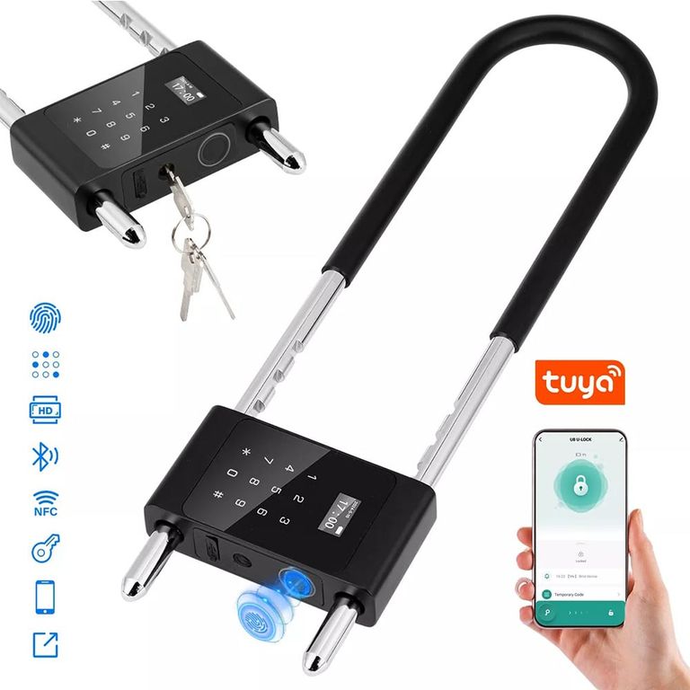 Candado Tuya Smart Bluetooth U-Lock con huella digital PST-U9
