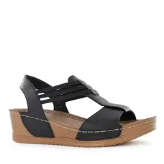 ECCO - Sandalias Mujer Bibi22 Negro Cuero Natural
