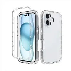 CASE - 360 Son 3 En 1 Transparente Para Iphone 16 Plus - Clear
