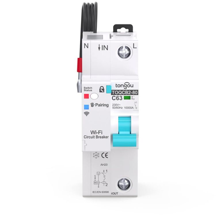 Llave Diferencial WIFI Inteligente Automático TUYA de 1-63A TOQCB2-80