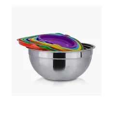 GENERICO - JUEGO DE BOWL DE ACERO INOXIDABLE CON TAPA 5 PZAS