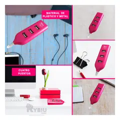 GENERICO - Extension Portatil para USB 20 en Fucsia Y+Regalo Stickers