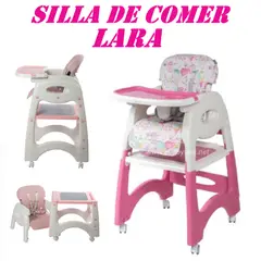 EBABY - Nueva Silla de Comer Reclinable 4 en 1 Lara -Rosado