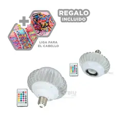 GENERICO - Bombilla LED RGB en Multicolor Y+Regalo Ligas para Peinar